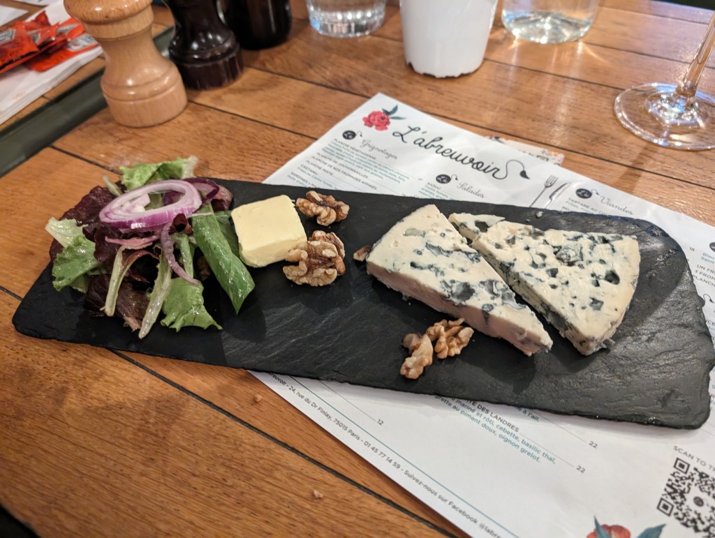 Blue cheese at a Parisian restaurant